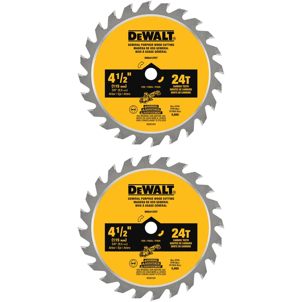 DEWALT ATOMIC 4-1/2 in. 24-Tooth Circular Saw Blade (2-Pack)