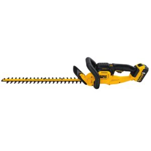 DEWALT 22 in. 20V MAX Lithium-Ion Cordless Hedge Trimmer with (1) 5.0Ah Battery, Charger and Bonus Handheld Leaf Blower