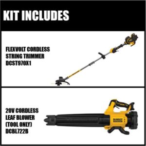 DEWALT 15 in. 60V MAX Cordless FLEXVOLT Brushless String Grass Trimmer with Bonus Bare Cordless Handheld Blower Included