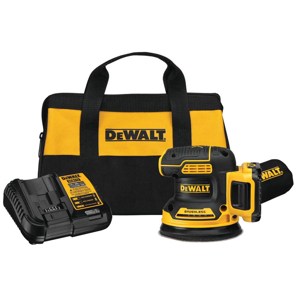 DEWALT 20-Volt MAX XR Cordless Brushless 5 in. Random Orbital Sander with (1) 20-Volt Battery 2.0Ah & Charger