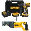 DEWALT 20-Volt MAX XR Cordless Brushless 3-Speed 1/2 in. Hammer Drill with (2) 20-Volt 5.0Ah Batteries & Reciprocating Saw