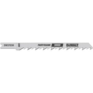 DEWALT 4 in. 6 TPI Fast Clean Wood Cutting Jig Saw Blade HCS U-Shank (2-Pack)