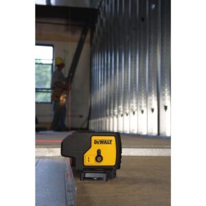 DEWALT 100 ft. Red Self-Leveling 3-Spot Laser Level with 4 AA Batteries and Case