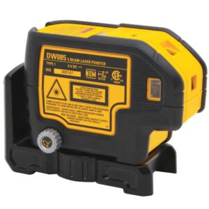 DEWALT 100 ft. Red Self-Leveling 5-Spot Laser Level with (4) AA Batteries & Case