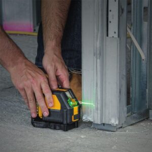 DEWALT 12-Volt MAX Lithium-Ion 165 ft. Green Self-Leveling Cross-Line Laser Level with Battery 2Ah, Charger, & Case