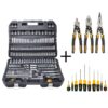 DEWALT Chrome Vanadium Mechanics Tool Set (192-Piece) with Plier Set (3-Piece) and Screwdriver Set (10-Piece)