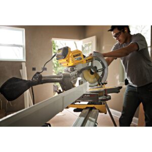 DEWALT FLEXVOLT 120-Volt MAX Cordless Brushless 12 in. Miter Saw with AC Adapter, (2) FLEXVOLT 6.0Ah Batteries & Radio