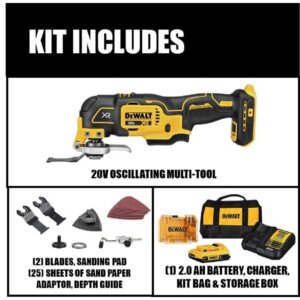 DEWALT 20-Volt MAX XR Cordless Brushless 3-Speed Oscillating Multi-Tool with (1) 20-Volt 2.0Ah Battery & Charger