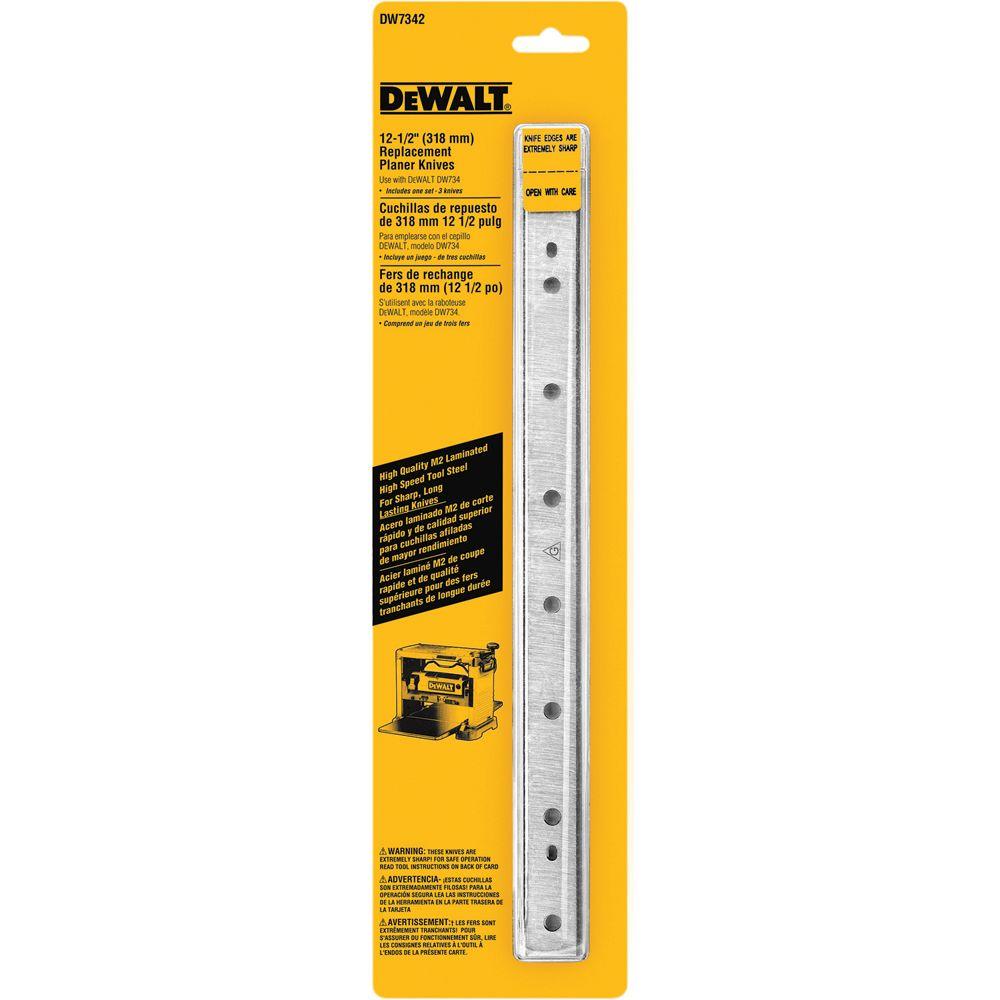 DEWALT 12-1/2 in. Steel Disposable Reversible Planer Knives for Planers (3-Pack)