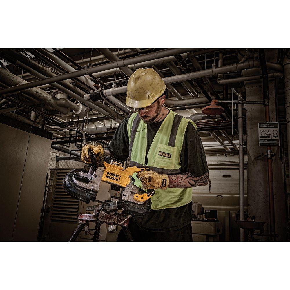 DEWALT 20-Volt MAX XR Cordless Brushless Deep Cut Band Saw with 4-1/2 in. Grinder & (2) 20-Volt Batteries 5.0Ah