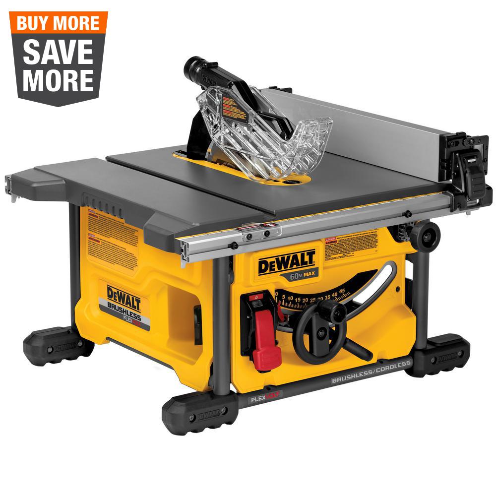 DEWALT FLEXVOLT 60-Volt MAX Cordless Brushless 8-1/4 in. Table Saw Kit (Tool-Only)