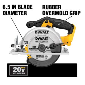 DEWALT ATOMIC 20-Volt MAX Cordless Brushless Compact 1/2 in. Drill/Driver, (2) 20-Volt 1.3Ah Batteries & 6-1/2 in. Circular Saw