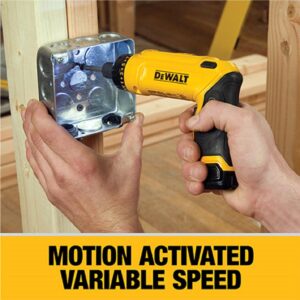 DEWALT 8-Volt MAX Cordless Gyroscopic Screwdriver with Adjustable Handle, (2) 1.0Ah Batteries, Charger & Bag