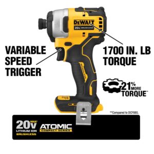 DEWALT ATOMIC 20-Volt MAX Cordless Brushless 1/2 in. Drill/Driver Kit, (1) 4.0Ah Battery, 1/4 in. Impact Driver & Tough System