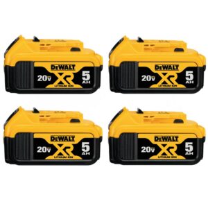 DEWALT 20-Volt MAX XR Premium Lithium-Ion 5.0Ah Battery Pack (4-Pack)