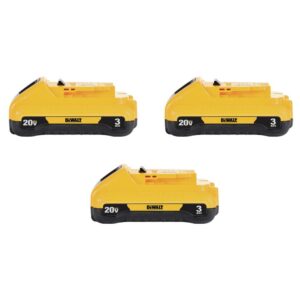DEWALT 20-Volt MAX Compact Lithium-Ion 3.0Ah Battery Pack (3-Pack)