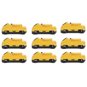 DEWALT 20-Volt MAX Compact Lithium-Ion 3.0Ah Battery Pack (9-Pack)