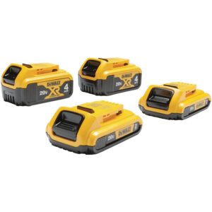 DEWALT 20-Volt MAX Compact Lithium-Ion 2.0 Ah Battery Pack (2-Pack) and 20-Volt MAX XR Lithium-Ion Battery Pack 4.0 Ah (2-Pack)