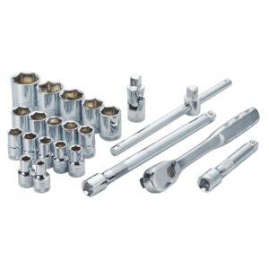 DEWALT 1/2 in. Drive Metric Socket Set with Ratchet (22-Piece)