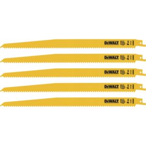 DEWALT 12 in. 6 Teeth per in. Taper Back Bi-Metal Reciprocating Saw Blade (5-Pack)