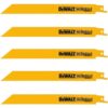 DEWALT 8 in. 10/14 Teeth per in. Straight Back Bi-Metal Reciprocating Saw Blade (5-Pack)