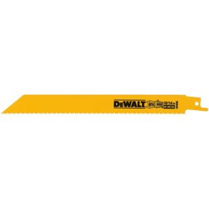 DEWALT 8 in. 10/14 Teeth per in. Straight Back Bi-Metal Reciprocating Saw Blade (5-Pack)