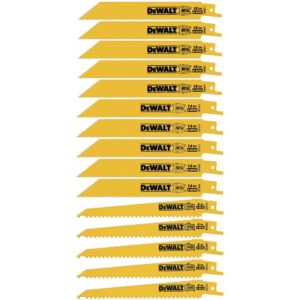 DEWALT Bi-Metal Reciprocating Saw Blade Set (15-Piece) with Tough Case