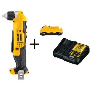 DEWALT 20-Volt MAX Cordless 3/8 in. Right Angle Drill/Driver, (1) 20-Volt 3.0Ah Battery & Charger