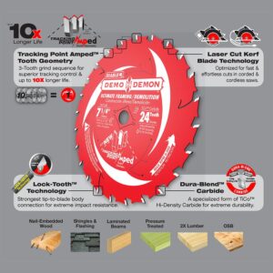 DIABLO 7-1/4 in. 24-Teeth Demo Demon Tracking Point Amped Saw Blade