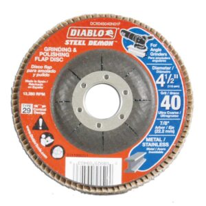 DIABLO 4-1/2 in. 40-Grit Steel Demon Grinding and Polishing Flap Disc with Type 29 Conical Design (5-Pack)