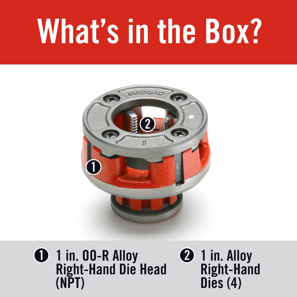 RIDGID 1 in. OO-R NPT Right-Hand 11-1/2 TPI Die Head