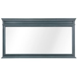 Home Decorators Collection 60 in. W x 32 in. H Framed Rectangular  Bathroom Vanity Mirror in Distressed Blue Fog