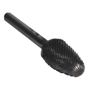 Drill America 7/16 in. x 1 in. Tree Radius End Solid Carbide Burr Rotary File Bit with 1/4 in. Shank