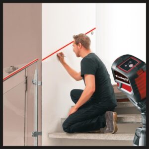 Einhell Self-Leveling Red-Beam Horizontal and Vertical Cross-Line Laser Level, 30-Ft Range, Class II