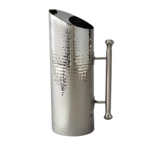 Elegance 60 oz. Hammered Stainless Steel Cylindrical Pitcher