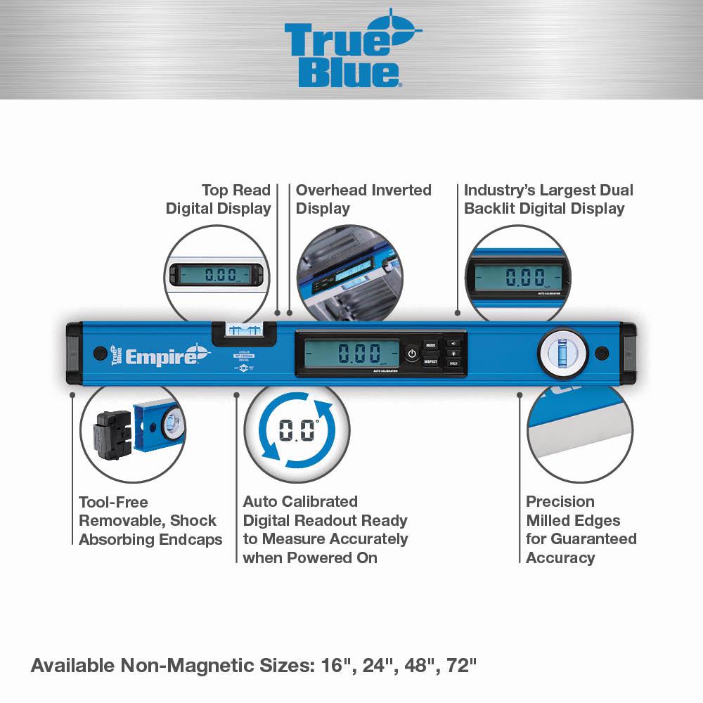 Empire 48 In. True Blue Digital Box Level with Case