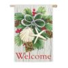 Evergreen 28 in. x 44 in. Costal Christmas House Sub Suede Flag