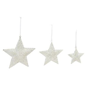 Evergreen 8 in. x 8 in. Metal Star Christmas Ornaments (3-Pack)