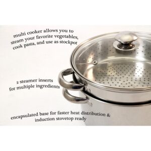ExcelSteel 20 Qt. Professional 18/10 Stainless Steel Multi-Cooker with Lid (4-Piece)