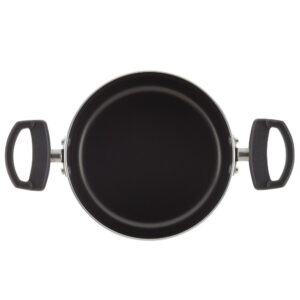 Farberware Neat Nest Space Saving 6 qt. Aluminum Nonstick Sauce Pot in Red with Glass Lid