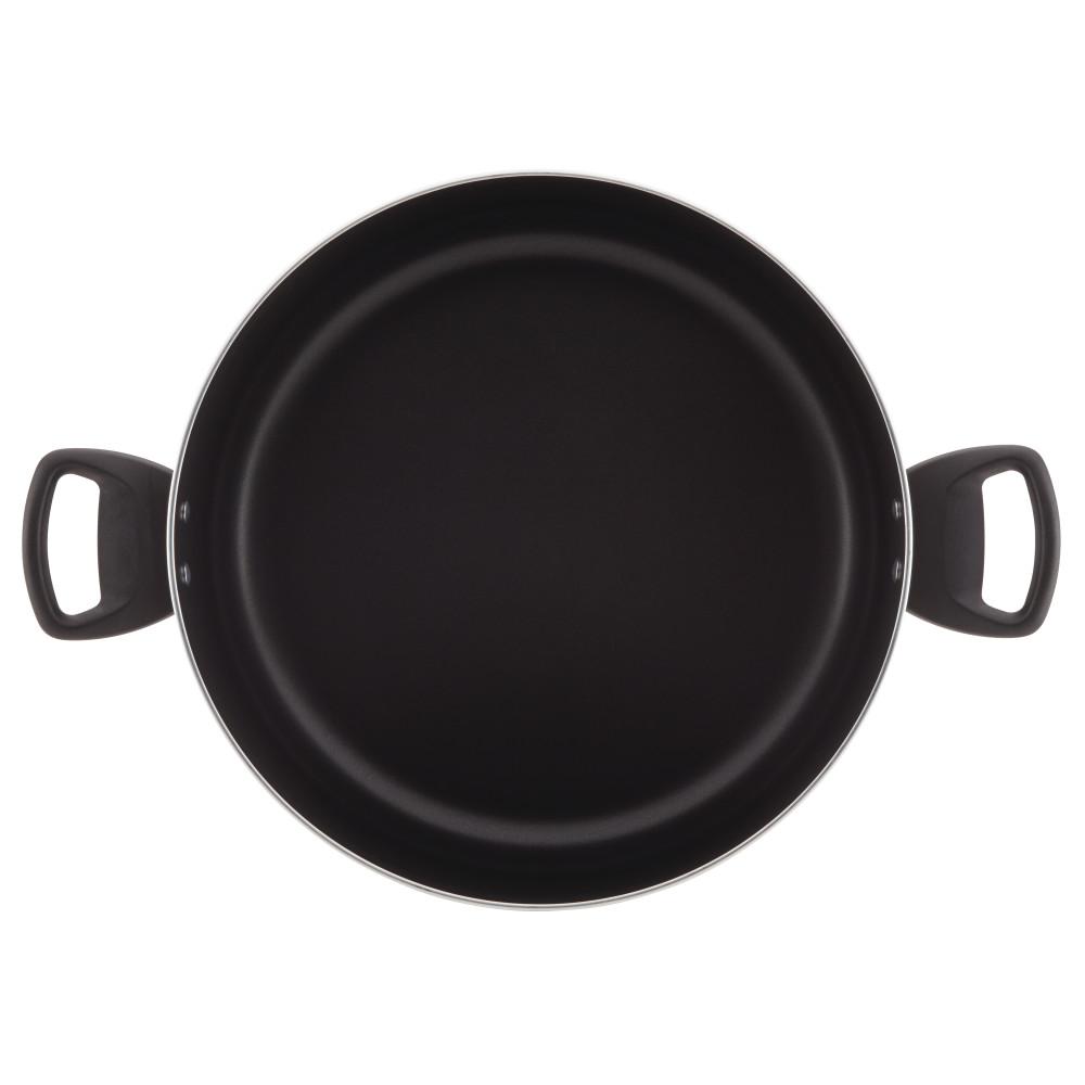 Farberware Dishwasher Safe 10.5 qt. Aluminum Nonstick Stock Pot in Champagne with Glass Lid