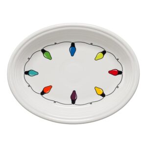 Fiesta 11 5/8" White Ceramic Fiesta Lights Medium Oval Platter