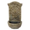 Sunnydaze Decor Rosette Resin Florentine Stone Solar Outdoor Wall Fountain