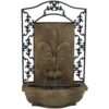 Sunnydaze Decor French Lily Resin Florentine Stone Solar Outdoor Wall Fountain
