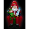 Fraser Hill Farm 10 ft. Pre-Lit Santa, Elf and Penguin Christmas Inflatable