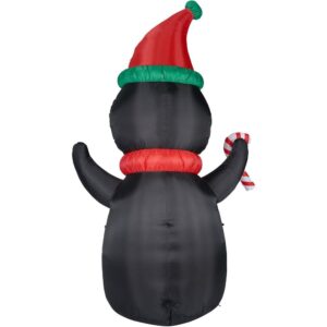 Fraser Hill Farm 10 ft. Penguin and Candy Cane Christmas Inflatable with Lights