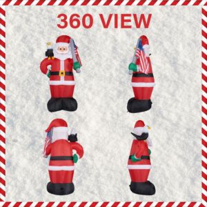 Fraser Hill Farm 8 ft. Americana Santa with Bald Eagle Christmas Inflatable with Lights