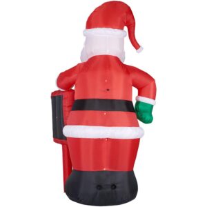 Fraser Hill Farm 10 ft. Santa Claus with Sign Christmas Inflatable with Lights