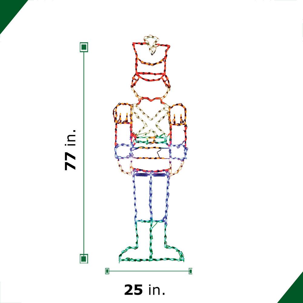 Fraser Hill Farm 6 ft. 272-Light Multi-Color Toy Soldier Novelty Light