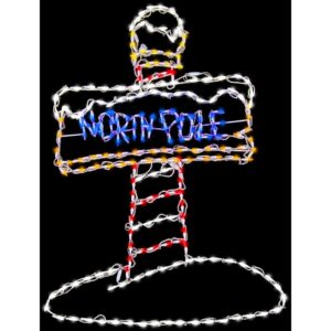 Fraser Hill Farm 48 in. Christmas North Pole Sign with LED Lights